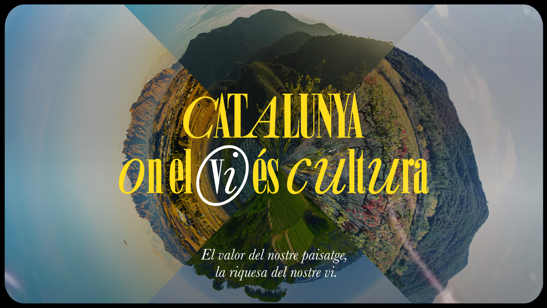 Key visual de publicidad gráfica de la campaña publicitaria de las D.O. de vino catalán, por Lab creative Studio.